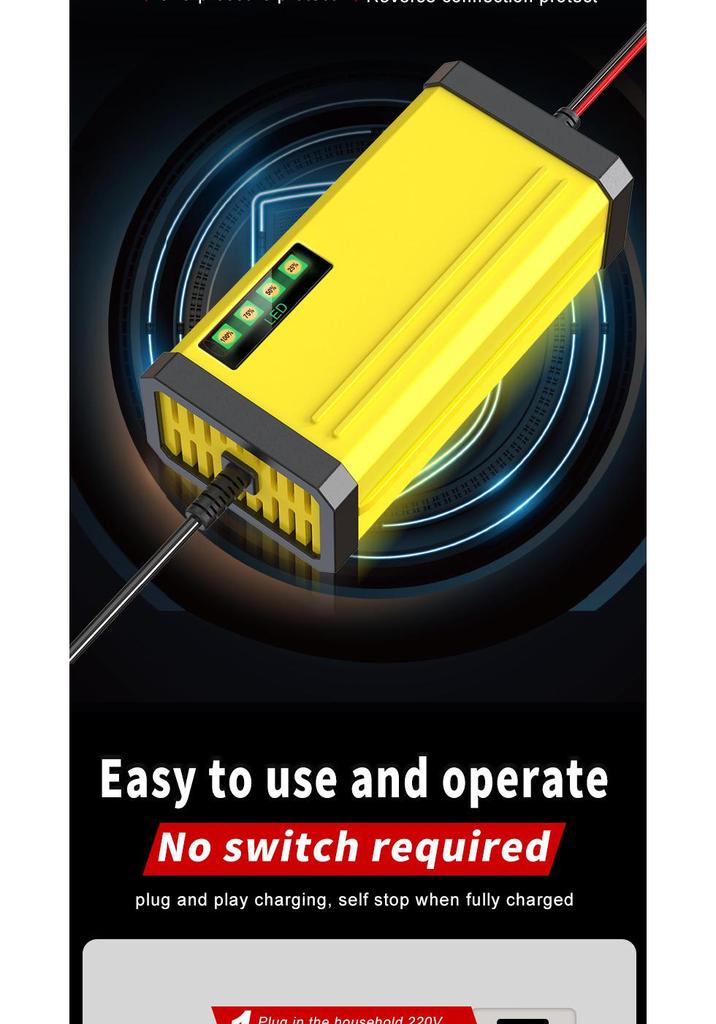 12V 2A Car and Motorcycle Battery Charger
