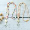 Adjustable Wooden & Silicone Bead Lanyard Necklace for ID Cards