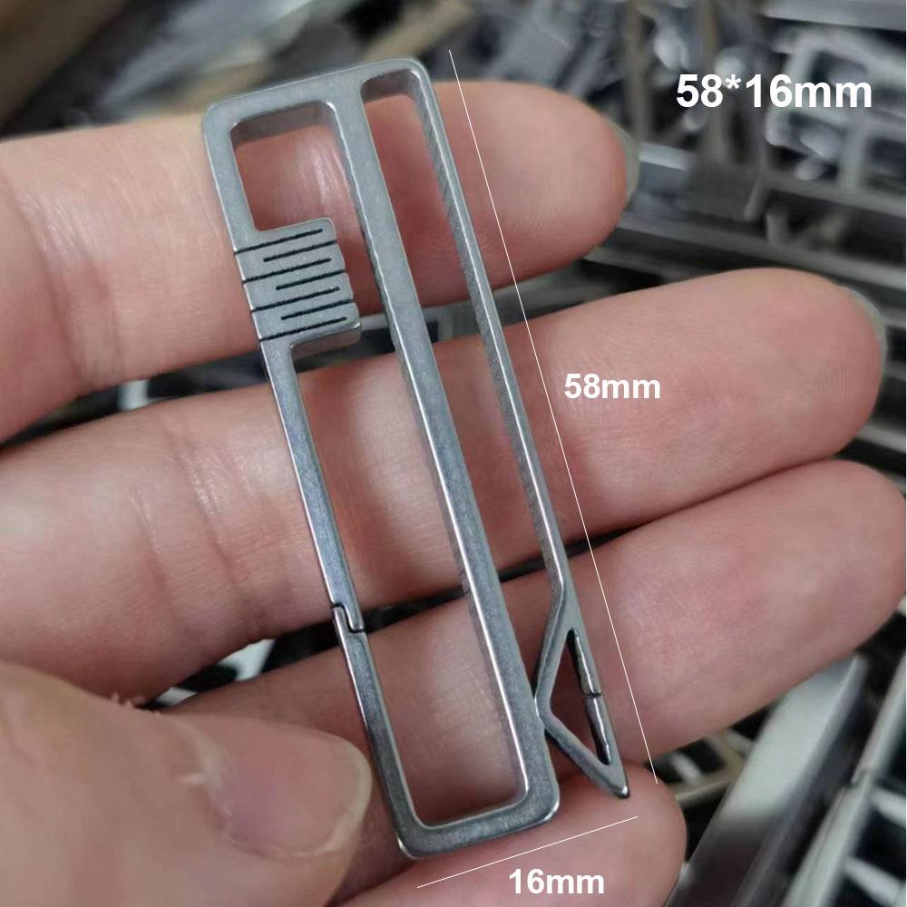 Lightweight Titanium Alloy Key Ring Multifunction Grey Hanging Webbing Buckle Quick Draw Outdoor Belt Clip Keychain