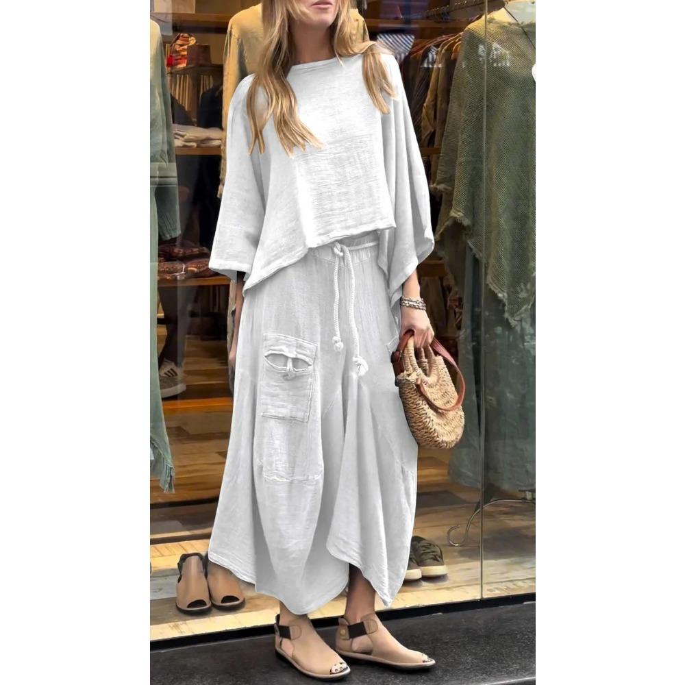 Spring and Autumn New Women's Casual Solid-color Loose Skirt Two-piece Set