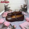 Fashion Fashion Strange Toe Footwear Shallow Flats Mary Janes Shoes For Women 2025 New Female Buckle Strap Ladies Flats Lolita Shoes