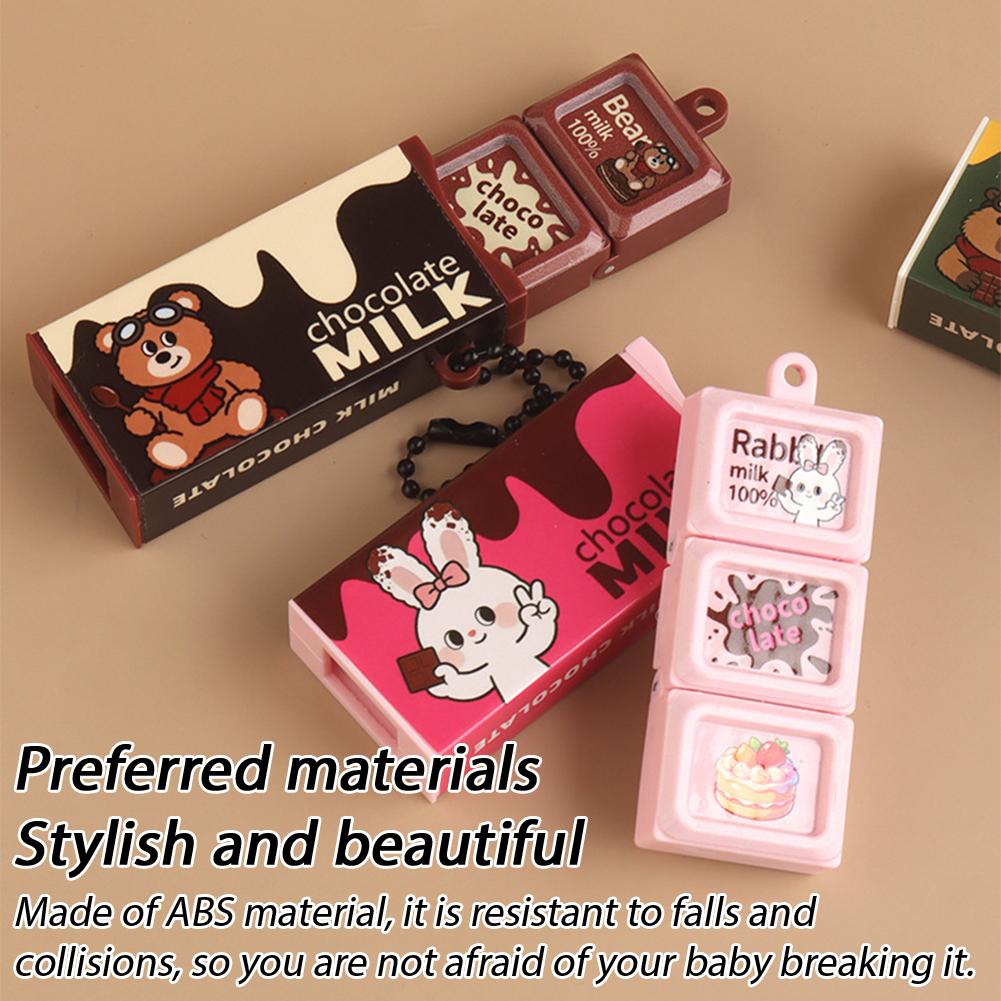 Simulated Chocolate Fidget Toy Japanese Style Stress Relief Keychain Bendable Snap Sensory Toy Creative Gift For Kids Adults