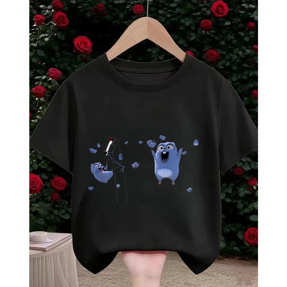 Cute Grizzy And The Lemmings Crew Neck T Shirt Children Boys Girls Summer Kawaii Cartoon Fashion Street Casual Tops 3 14T 110