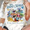 The Disney Mickey Family Graphics Print Tshirt For Women Summer New Short Sleeve Cotton Tees Casual Streetwear Couple Tops