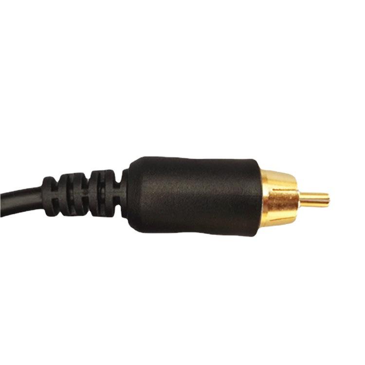 Tattoo Power Supply RCA Cable, Gold-Plated, Copper Core, 6.35mm Connector, Soft Skin, 2A Permanent Makeup Machine Cord