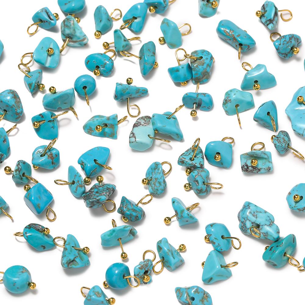 5Pcs Irregular Natural Stone Bead Pendant Multicolor 3-20mm Broken Stone Pendant Nine Needle Pin for Necklace DIY Jewelry Making