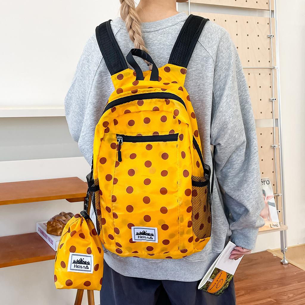 Color Polka Dot School Bag for Girls Large Capacity Backpack for Primary Middle High School Students Lightweight Casual Bookbags Nylon Backpack