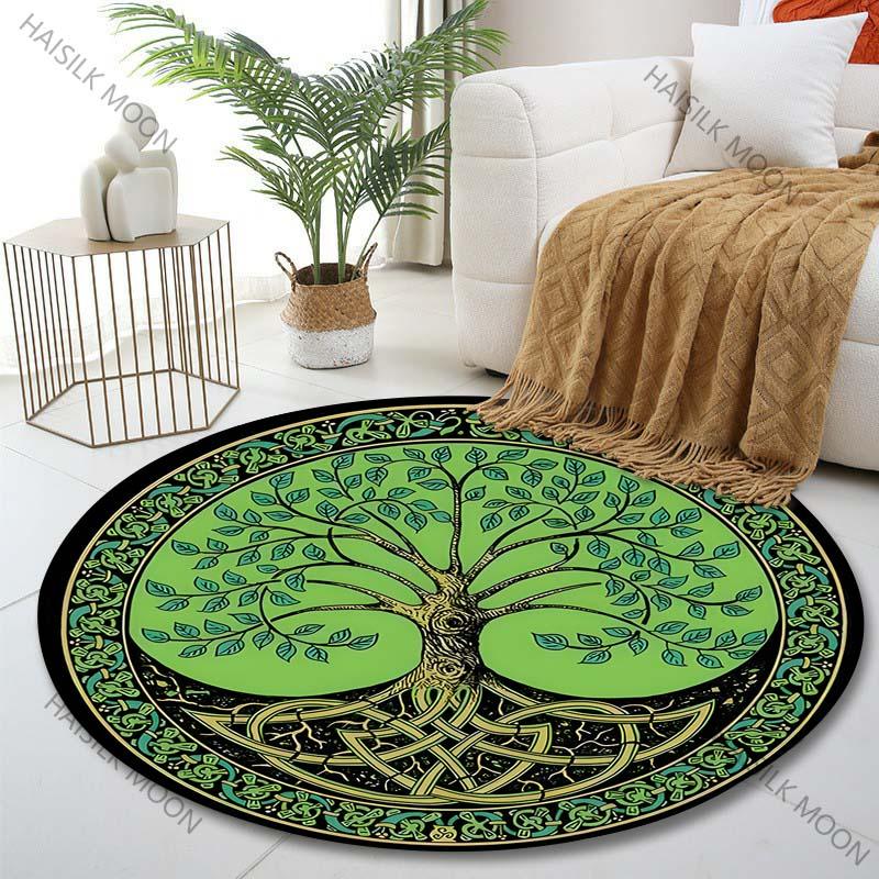 

Multiple sizes Tree and Celtic Knot Print Round Carpet Living Room Bedroom Table Chair Sofa Decorative Carpet Luxury gifts Diameter -60cm