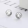 Smiley Face Earrings Thai Silver Female Retro Old Smile Expression Simple Fashion Personalized Earrings