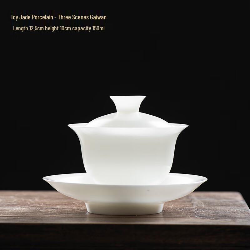 Dehua White Porcelain Three-Talent Gaiwan Tea Bowl