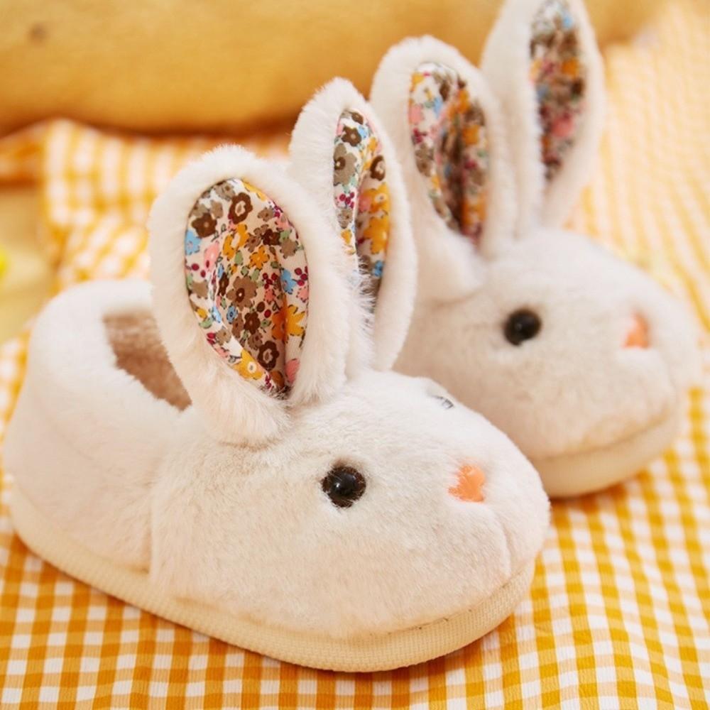 New Anti-Slip Children Indoor Slippers Cotton Cartoon Rabbit Slippers Warm Cartoon Footwear Indoor Use