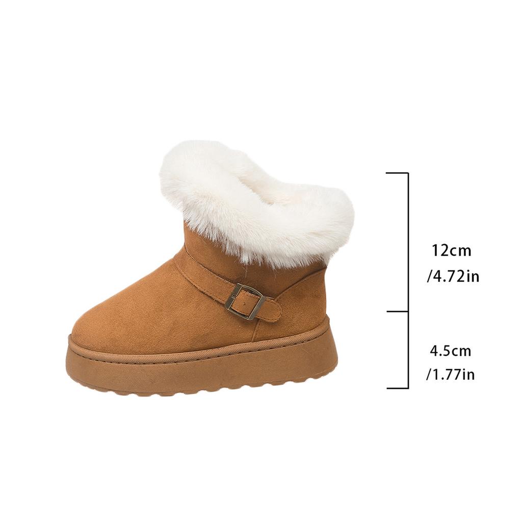 Foreign Trade Casual Cotton Shoes Women's New Autumn and Winter Velvet Thickened Warm Thick Sole Heightened Warm Snow Boots