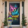 10. Geburtstag Kulisse Metallischer Glanz Schriftzug Geburtstagsfeier Banner Geburtstags Dekoration Graffiti