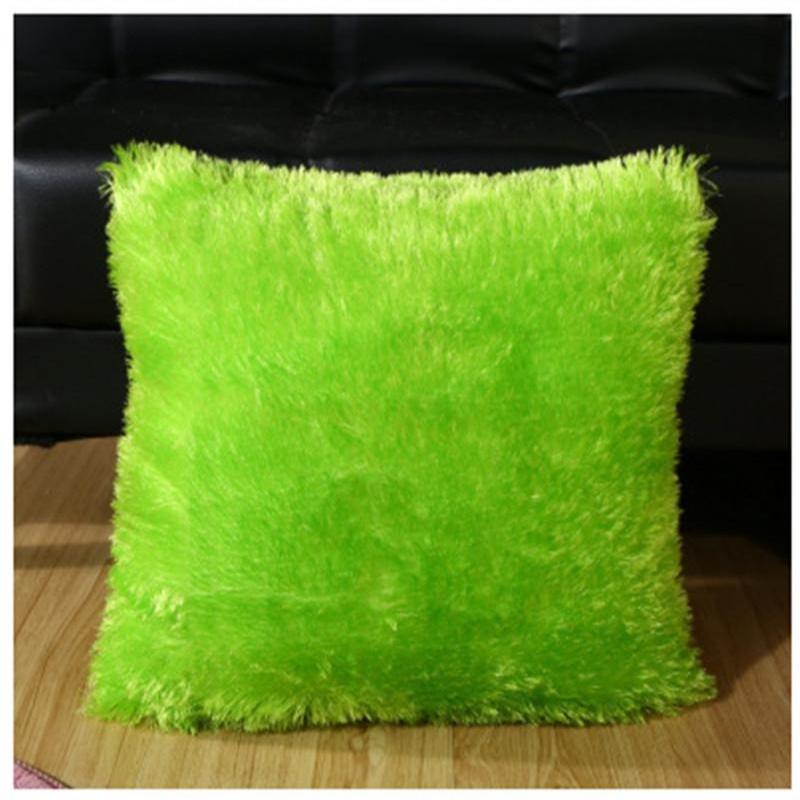 Мягкий мех пушистая диванная подушка плюшевая роскошная наволочка семейное украшение One Size зелёный 589₽