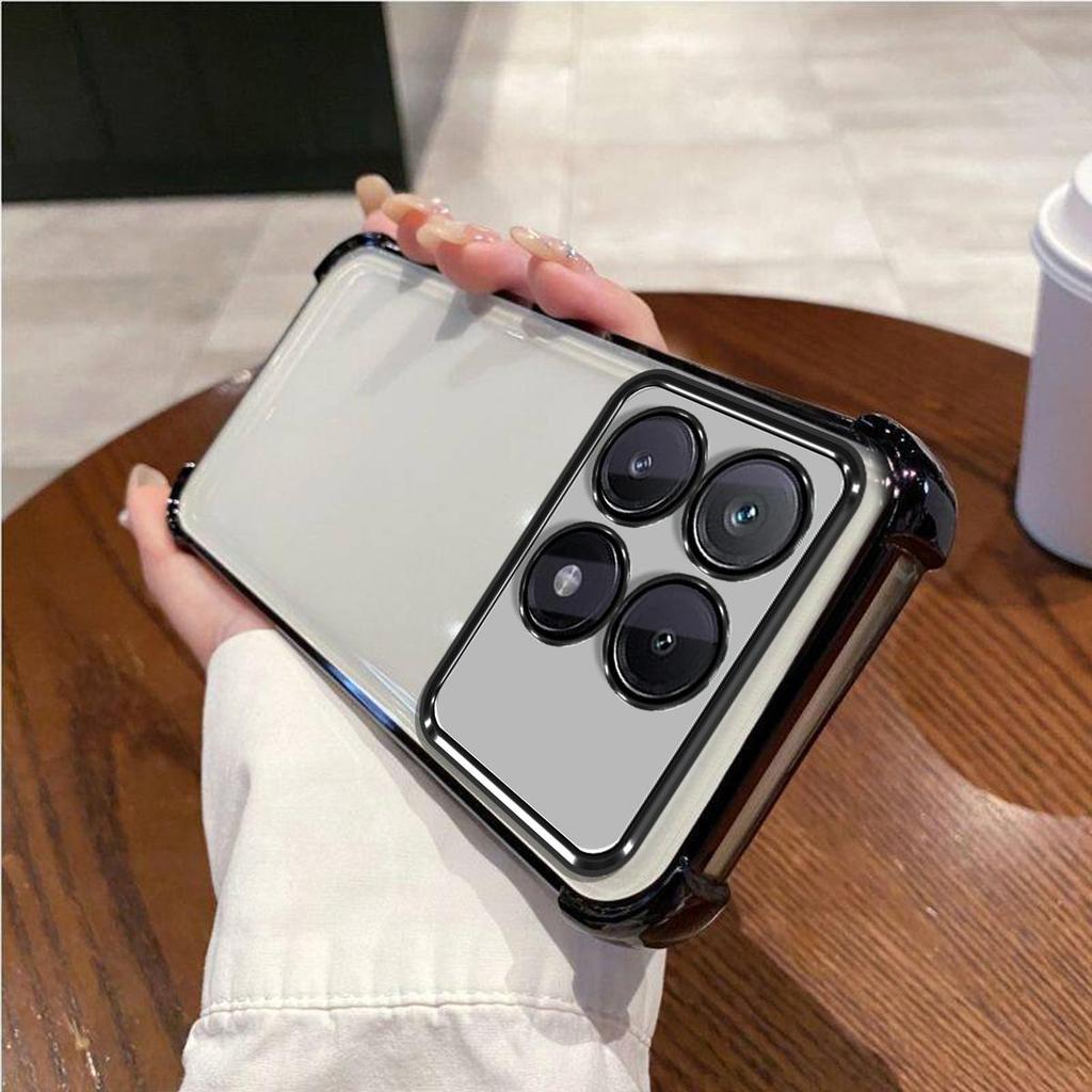 Case for Xiaomi POCO X6 Pro 5G Electroplated Color Border Clear Phone Casing Cover