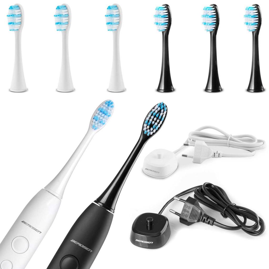 Sonica B3 White And Black Sonic Toothbrush Set