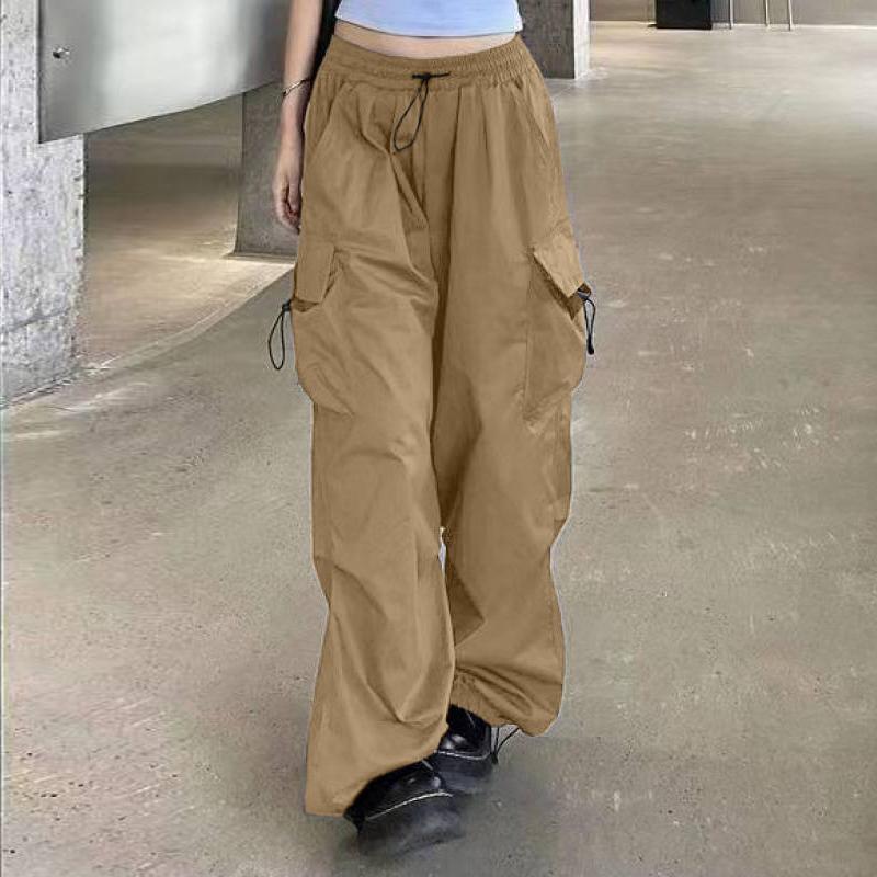 

ZANZEA Женские повседневные свободные длинные брюки с эластичной резинкой на талии M хаки