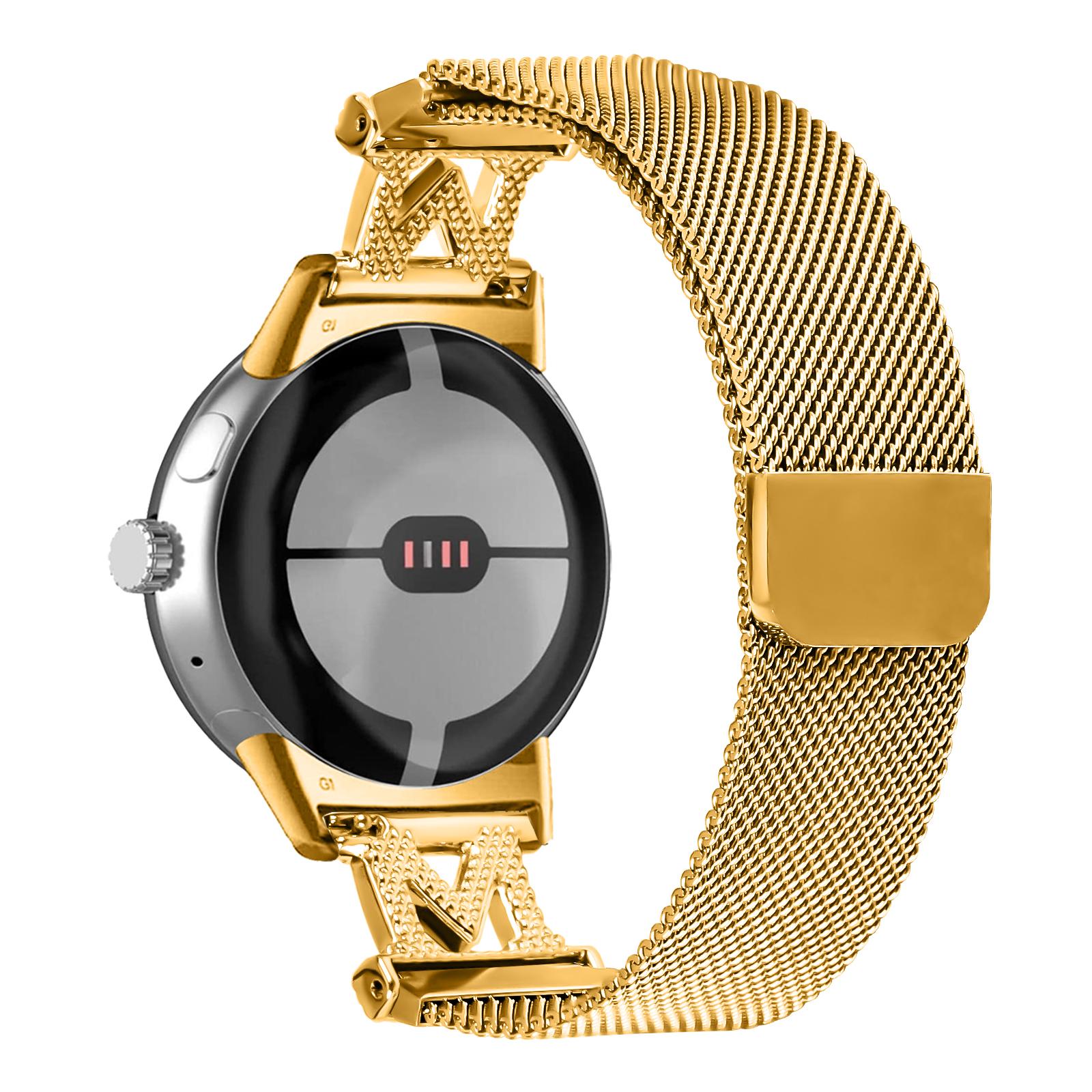 

M-Type Milanese Bands for Google Pixel Watch 2/Pixel Watch Stainless Steel Metal Strap Gold
