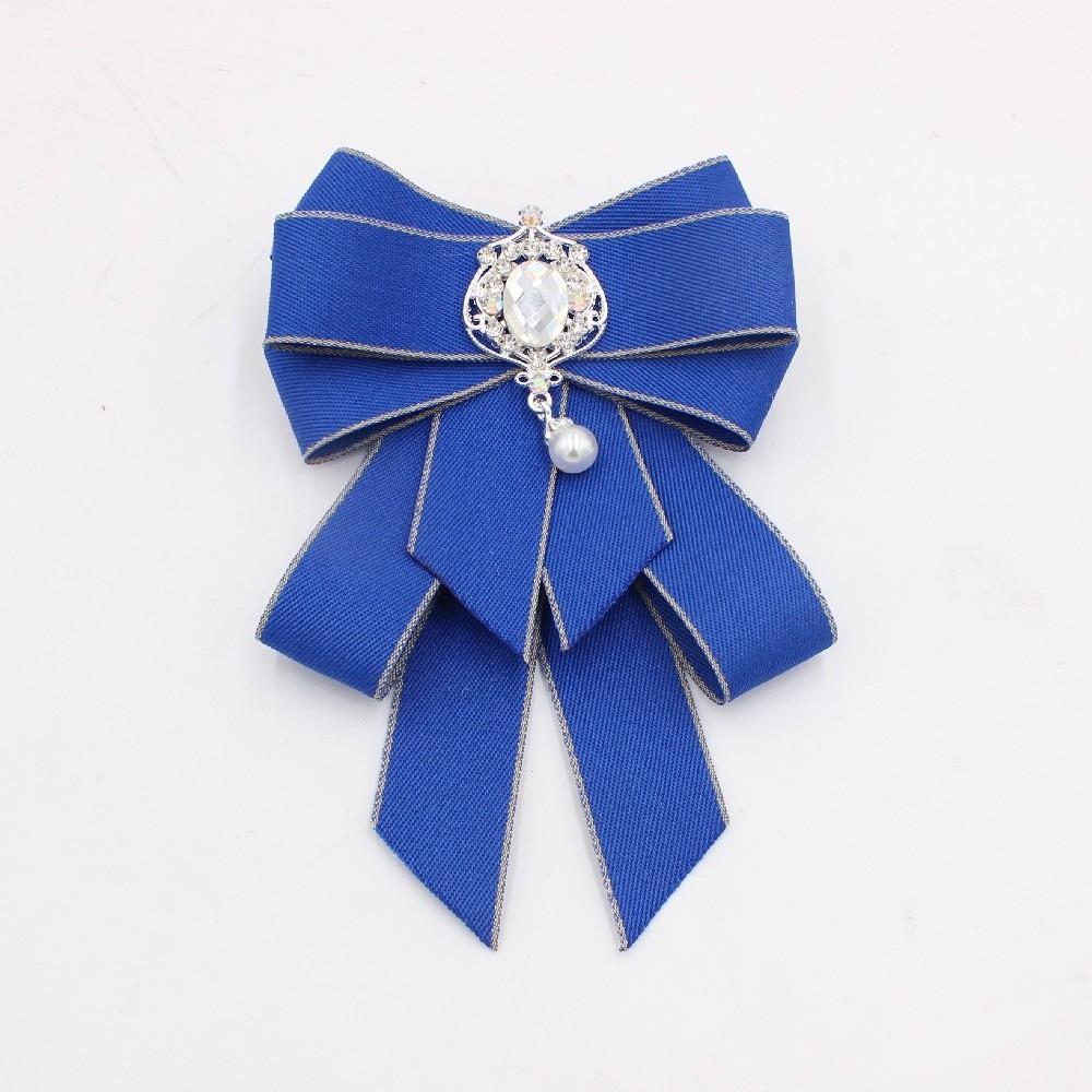 Crystal Bow Tie Rhinestone Ribbon Bow Brooch Fashion Neck Tie  For Men and Women