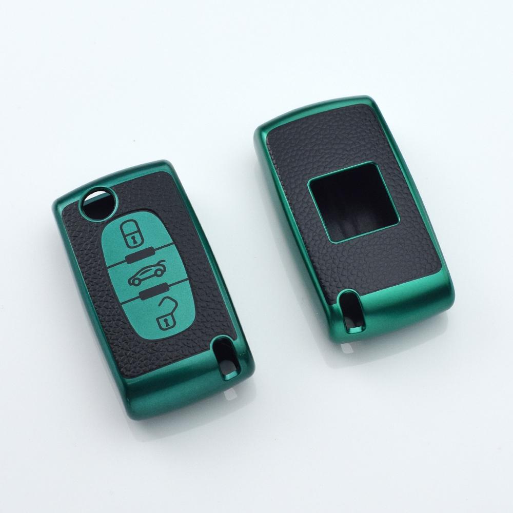 

Для Citroen C2 C3 C4 C5 C6 Xsara Berlingo TPU чехол для дистанционного ключа от машины чехол для Peugeot 207 307 308 407 607 807 защитный брелок зелёный