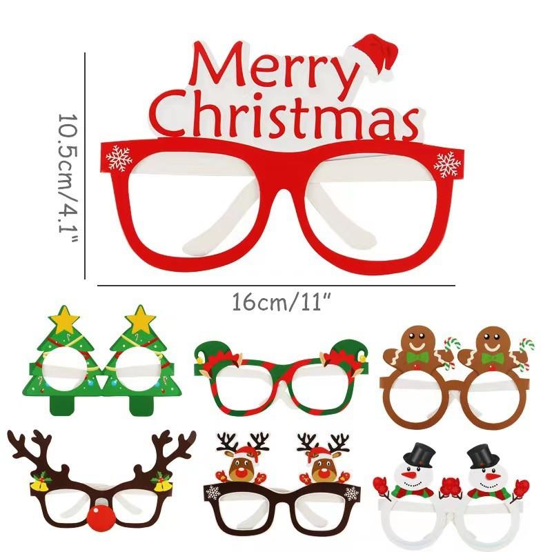 Christmas Merry Kids 3d Paper Glasses For Party Photo And Seasonal Decor Event