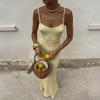 Knitted suspender dress European and American summer new female sexy slim pit strip hip fish tail dress