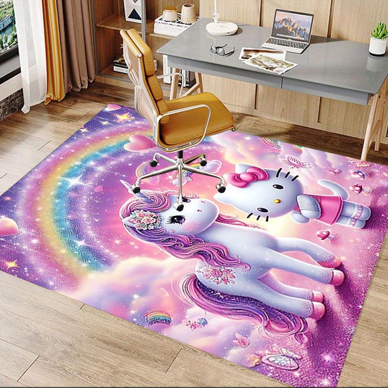 1pc Unicorn Hello Kitty Carpet Office Rug Outdoor Mat Home Decor Area Carpet Festival Gift Office desk chair carpet