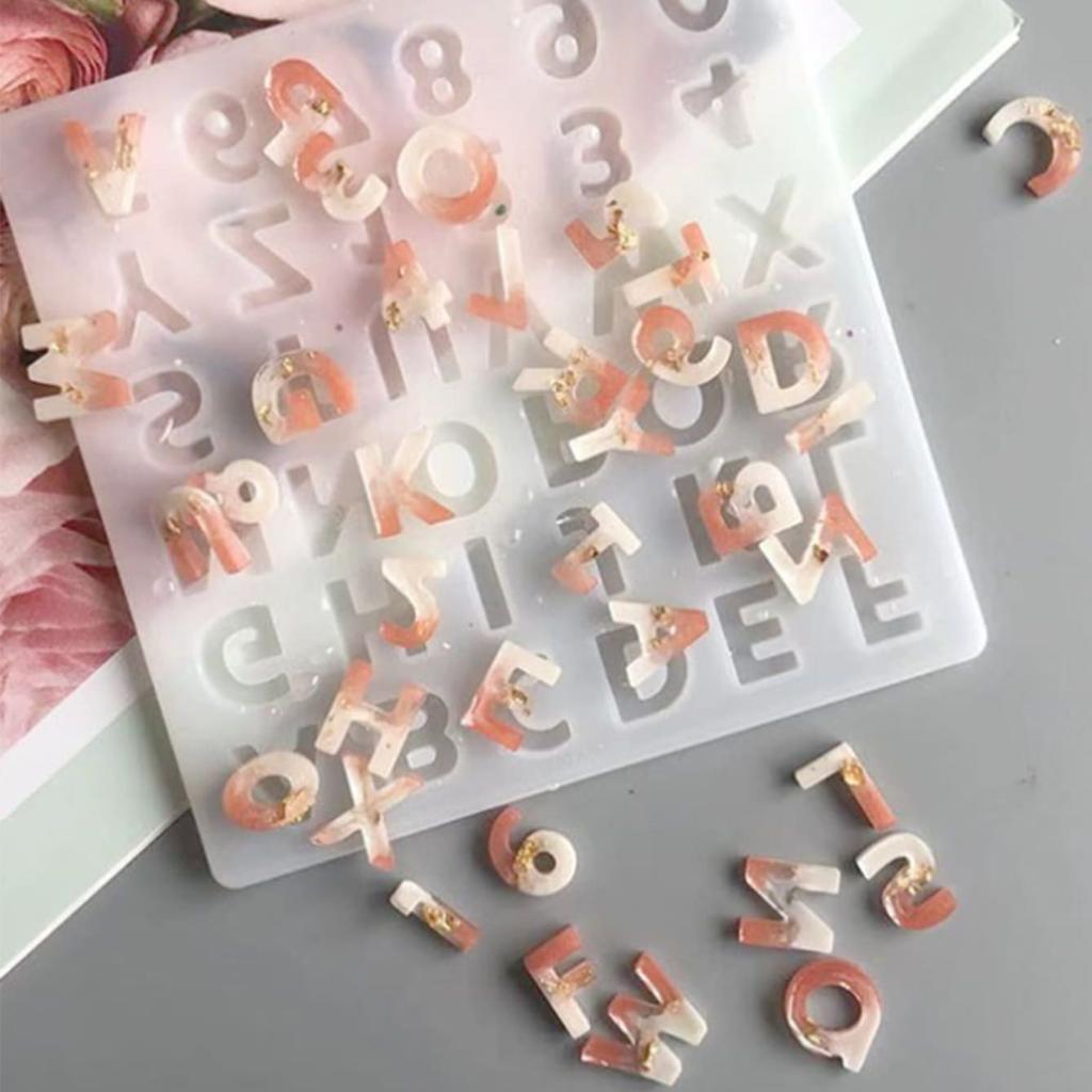 Alphabet Letter Number Decoration Craft Silicone Mold for Earring Pendant Creative Keychain Mold Crystal Epoxy Resin Mold