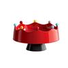 Large Capacity Fruit Bowl with Fork Detachable Crown Design Snack Plate High Legged Draining Water Fruit Serving Plate