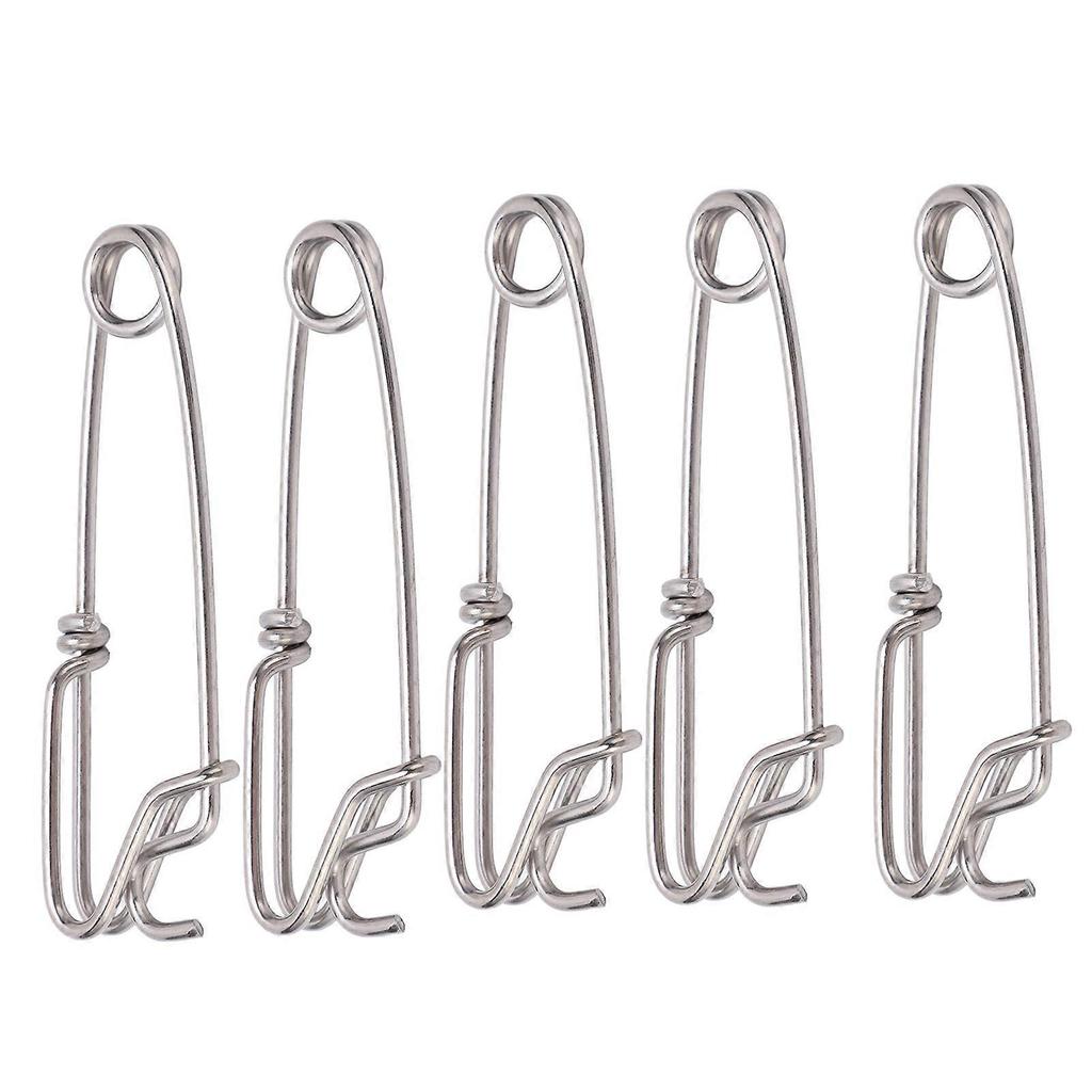 5PCS Long Line Clips Snap Swivel Sea Fishing Connectors Closed Eye Hanging Buckle Quick Pin Tool3.0cmx110MM