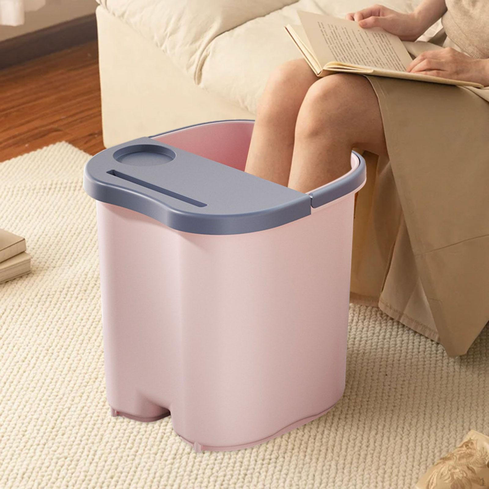 Foot Bath Tub Bathing Bucket Soaking Feet Toe Nails and Ankles Home Use with Massage Dots rosa