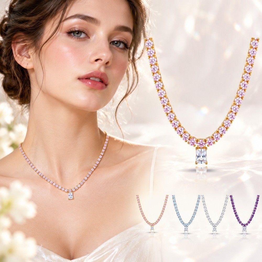 Closely Set Rhinestone Full Rhinestone Necklace Minimalist Necklace Casual Everyday Outfits