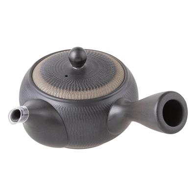 Tokoname-yaki Teapot, Morimasa, Black-glazed, 360ml, with a Ceramesh Lining, Suitable for Gyokuro and Kabusecha Tea, Made In Japan, Boxed, Tk003