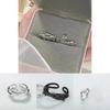Exquisite Korean Ddp S925 Silver Thorn And Rose Couple Ring With Elegant Design