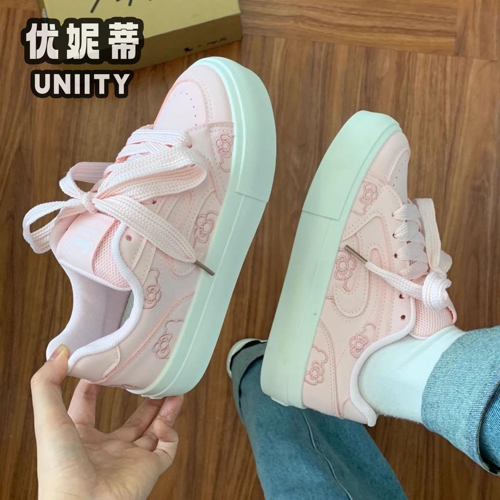 Campus style girl heart pink platform women ins autumn new sports versatile board shoes