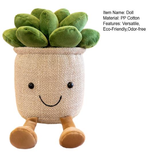 Plush Potted Plant Decor Cute Soft Artificial Plant Doll for Living Room Bedroom Office,Realistic Bonsai Ornament Creative Gift for Plant Lovers