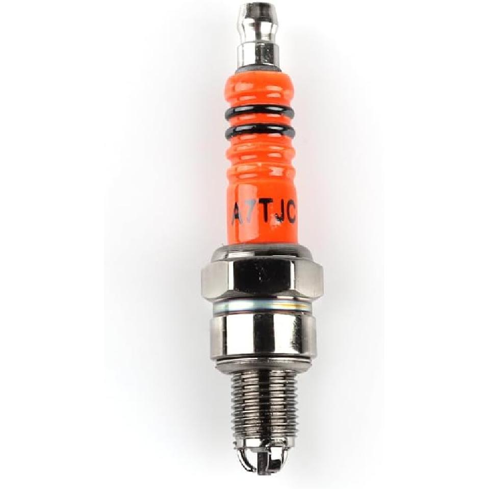 High Performance A7TJC 3 Electrode Spark Plug Replacement for 49cc 50cc 70cc 90cc 110cc 125cc 150cc GY6 Moped Scooter Go Kart Chinese ATV Quads Pit