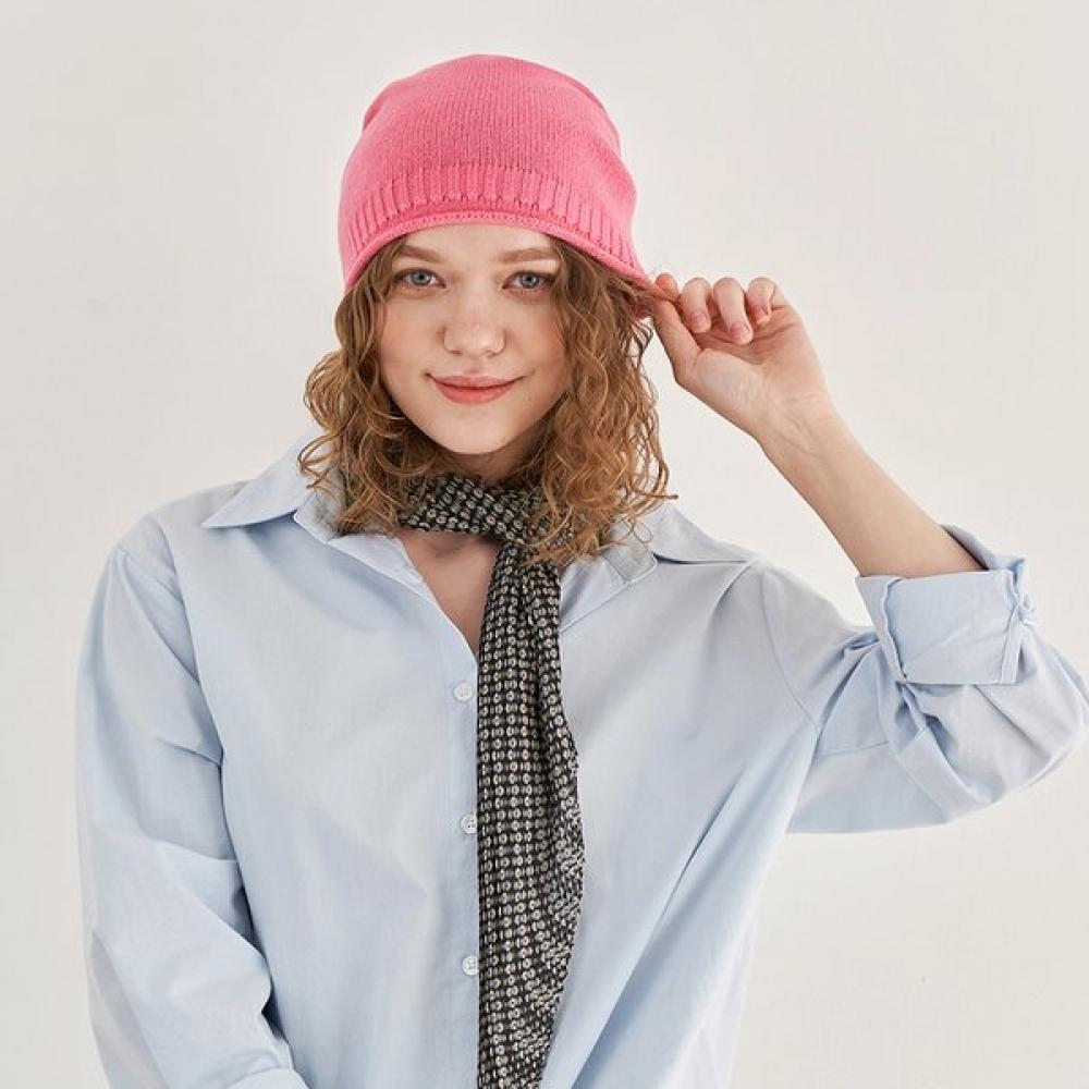 Dal Cashmere Slouchy Knit Beanie 30 Powder Pink Single option