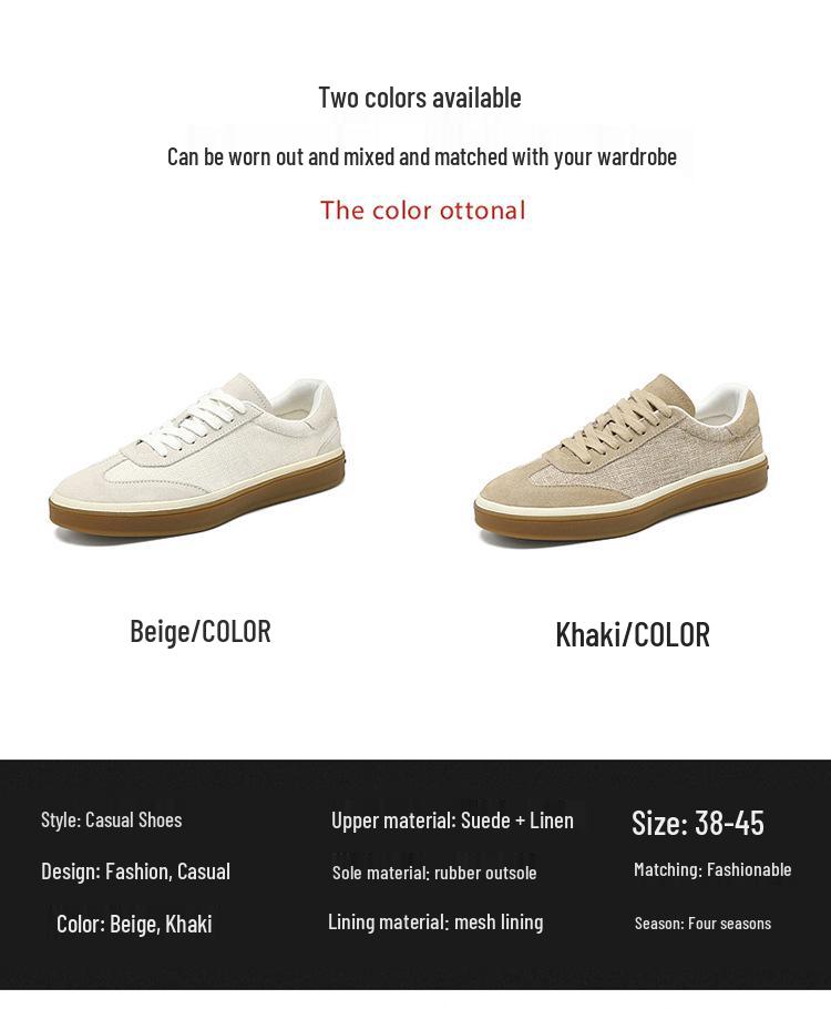 2026 Suede Cowhide Retro Men's Casual Shoes - Lightweight Linen Luxury German Trainer