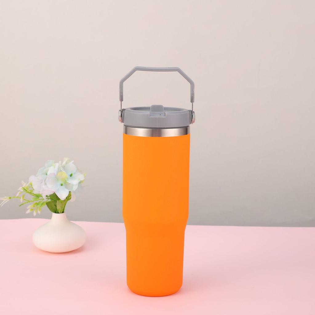 600/900ml New Car Cup Outdoor Portable Handheld Ice King Cup Vacuum Insulated Large Capacity Insulated Bottle