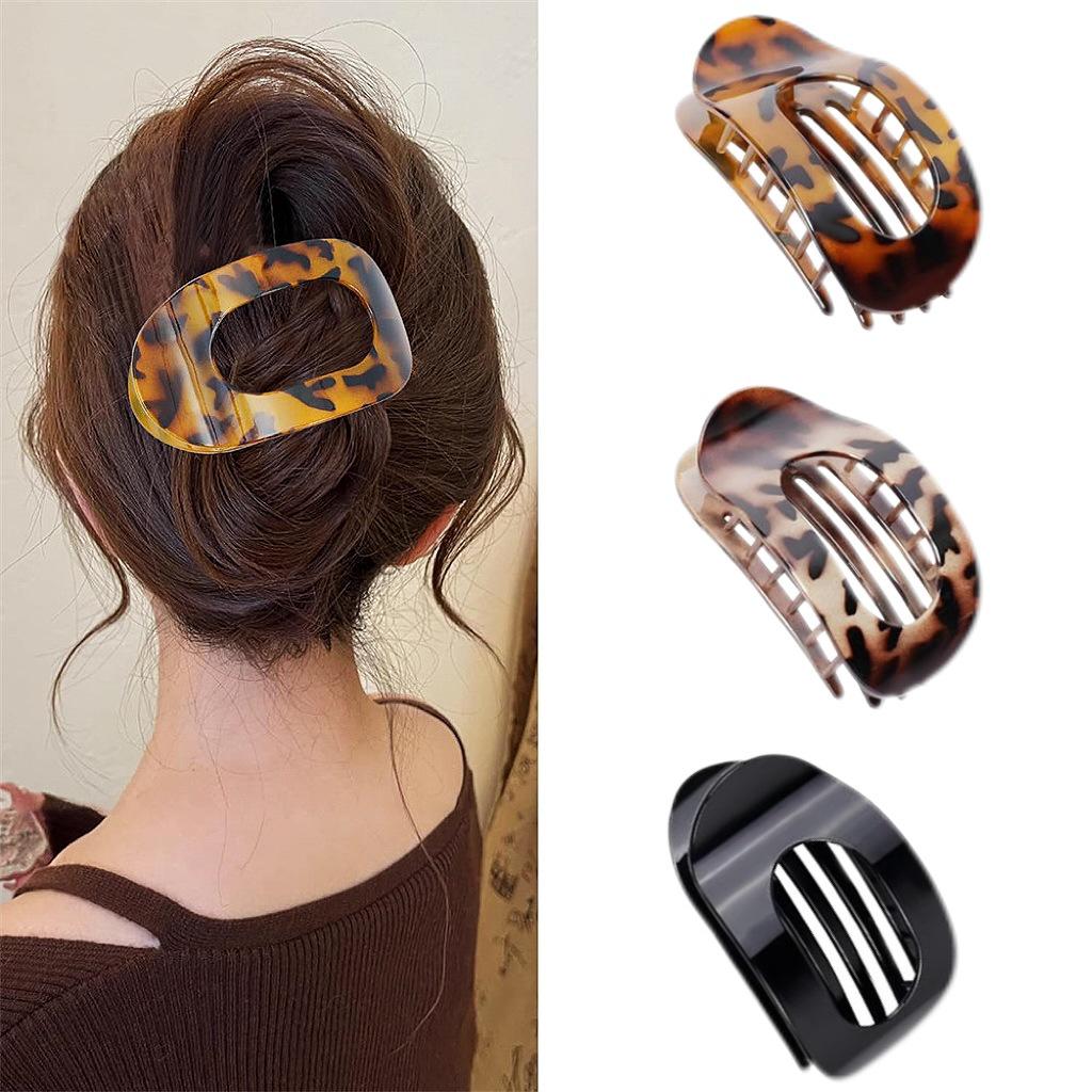 Curved Oval Updo Hair Claw - Temperament Shark Clip
