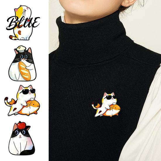 Cat Jewelry Brooch Pin Cartoon Design Zinc Alloy with Full