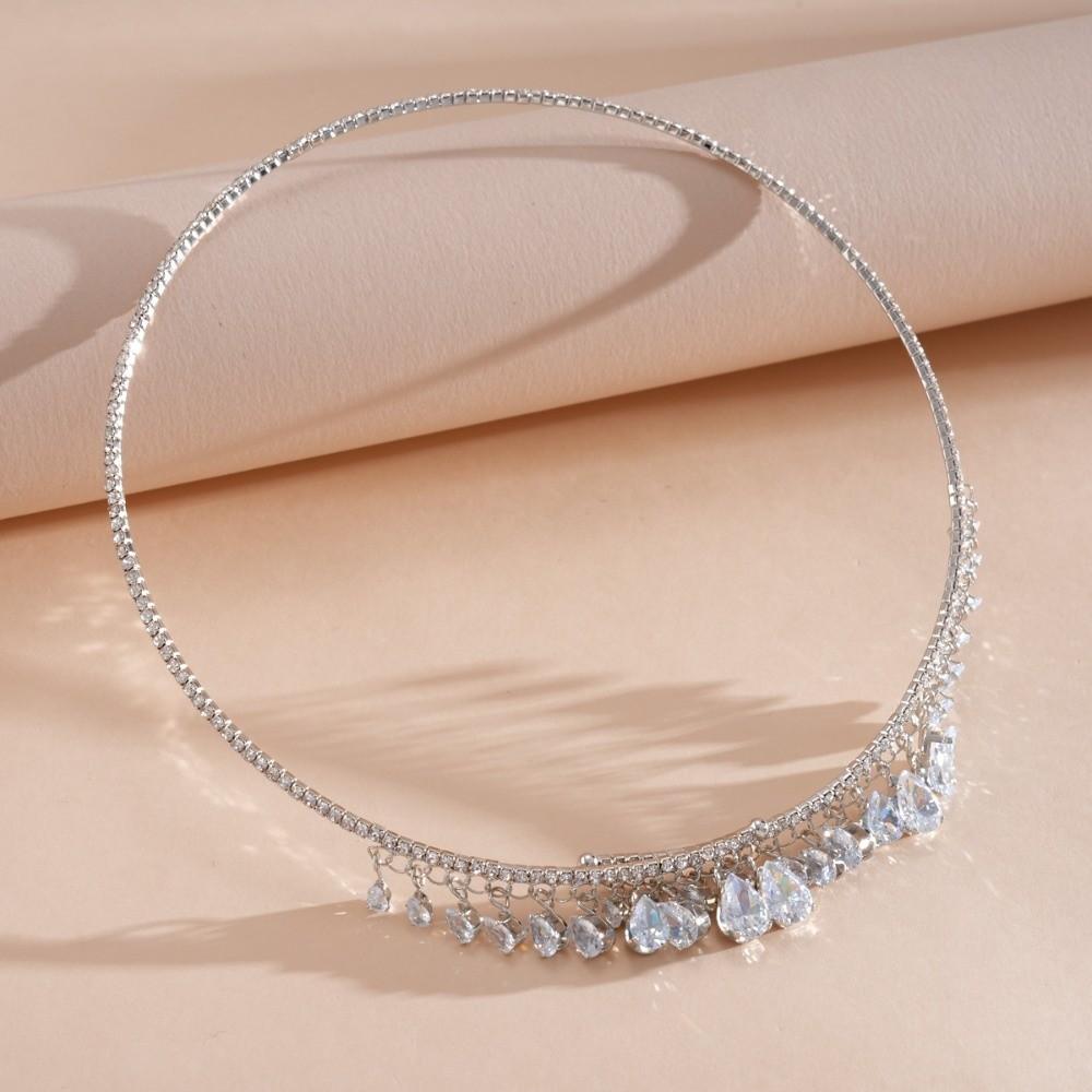 Shining Bridal Tassel Necklaces Elegant Neck Chain Choker Fashion Rhinestone Jewelry Women
