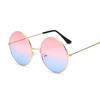 Retro Round Pink Sunglasses Woman Brand Designer Sun Glasses For Male Alloy Mirror Female Oculos De Sol Black