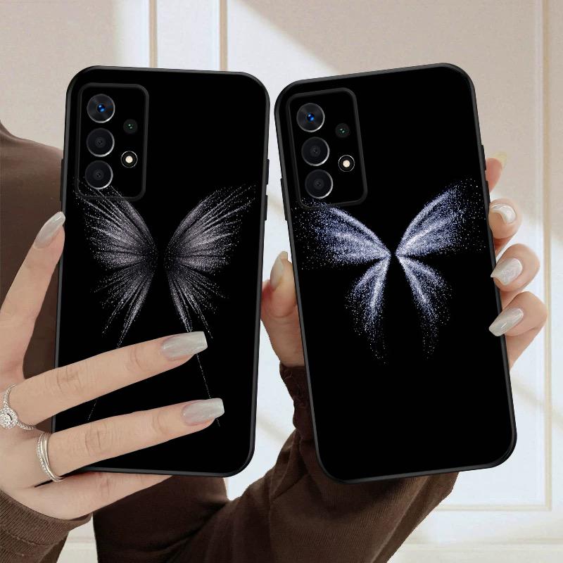 white butterfly For Samsung A03 Core A 04 05 06 12 14 15 16 22 23 Galaxy A25 26 4G 34 35 52 53 56 71 73 90 5G soft phone case