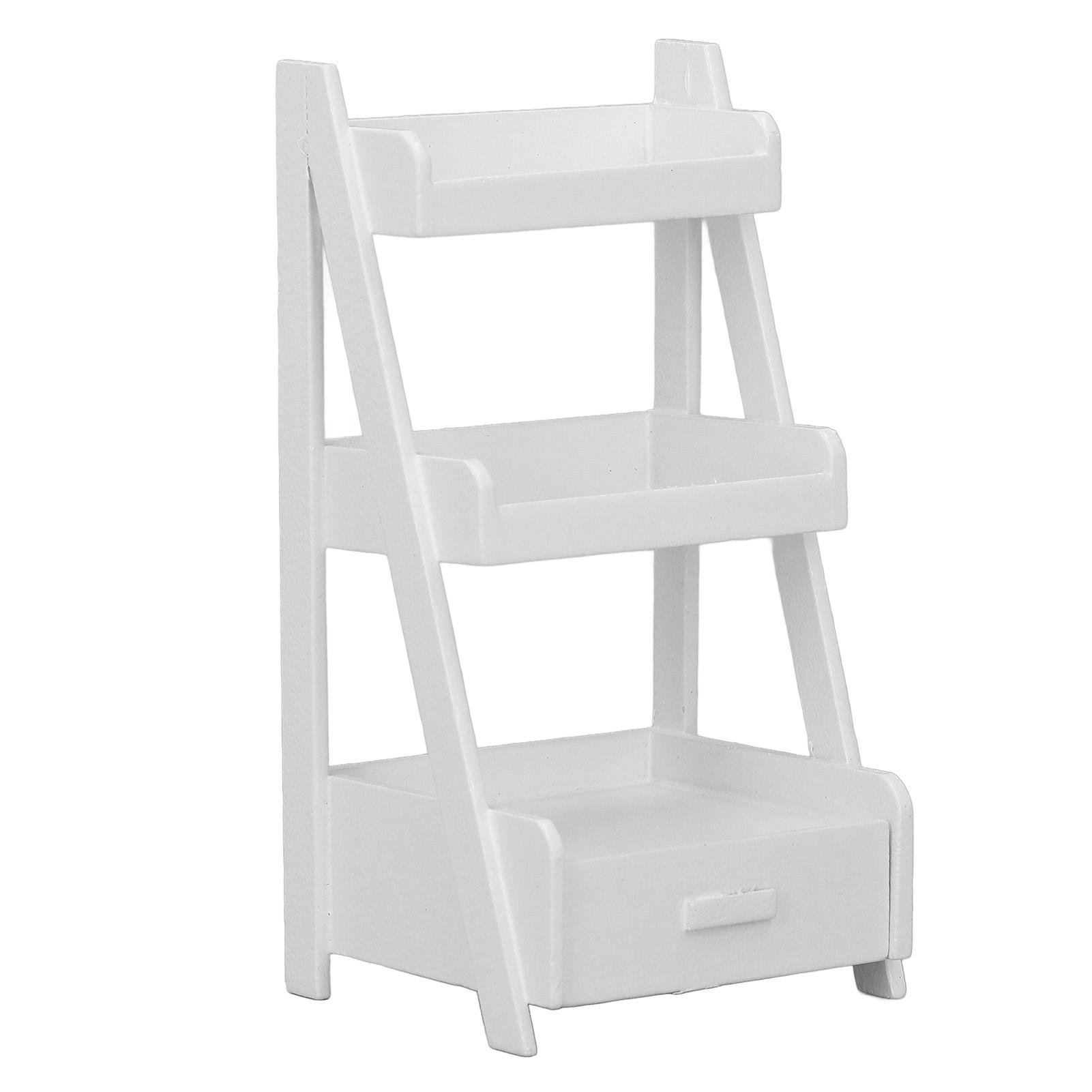 

1:12 Подставок для цветов для кукольного домика для детей 3 яруса Ручной работы Березовая фанера Полка для цветов для кукольного домика с белый