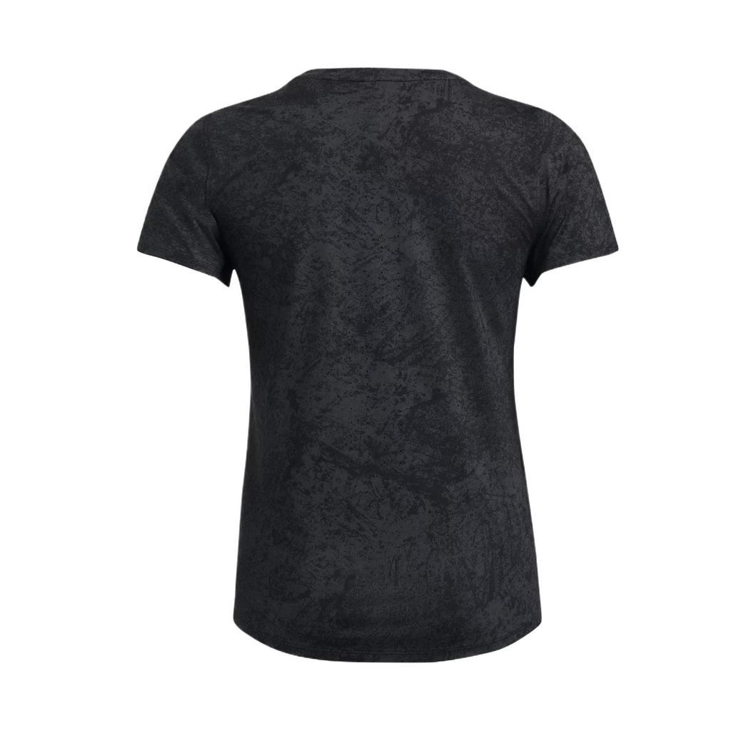 Under Armour Launch Elite Solid Color Crew Neck Short Sleeve T-Shirt Women Tops Black 1383365-002