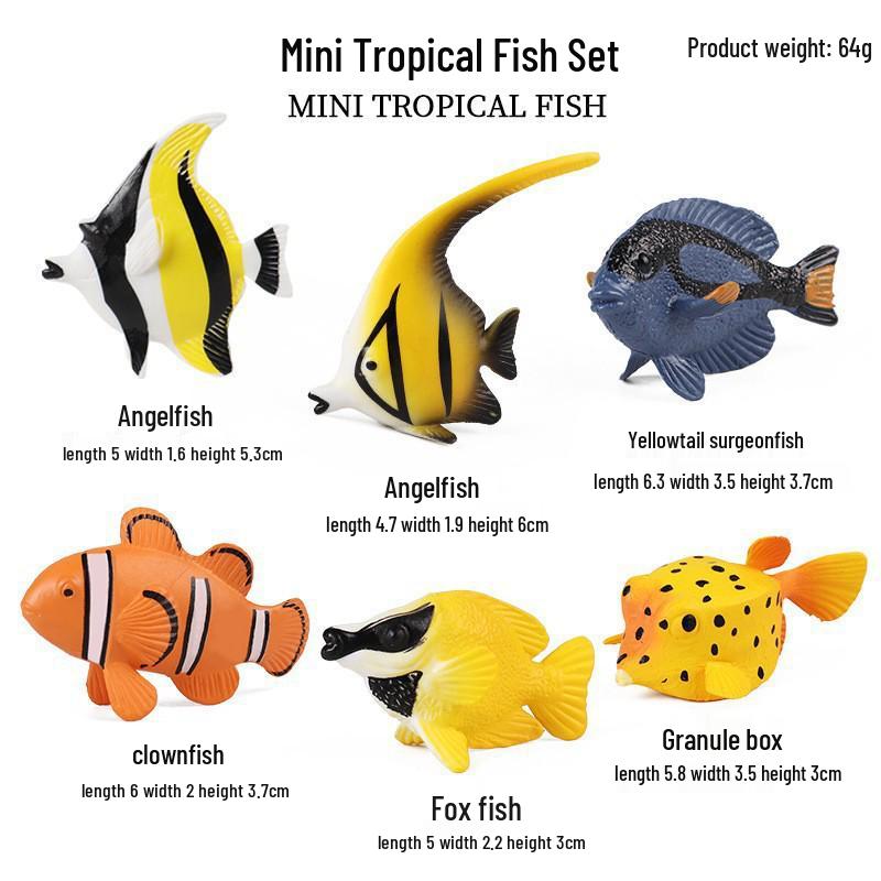 Mini Marine Animal Model Set: King Crab, Penguin, Leopard Shark, Blue Whale