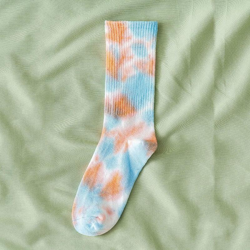 Men and Women Socks Cotton Tie-dye Skateboard Hiphop Tube Socks White Socks  Lace Socks for Women