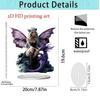 Purple Dragon & Butterfly Girl Acrylic Ornament - Home & Office Decoration